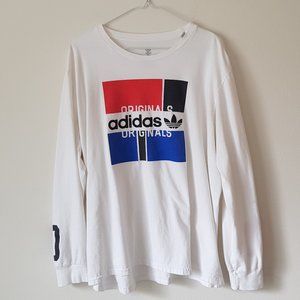 Rare White Adidas with logo long sleeves top
